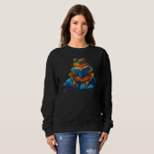 Sweatshirt Bookworm  Frog Reading a Book (Devant entier)
