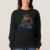 Sweatshirt Bookworm  Frog Reading a Book (Devant)