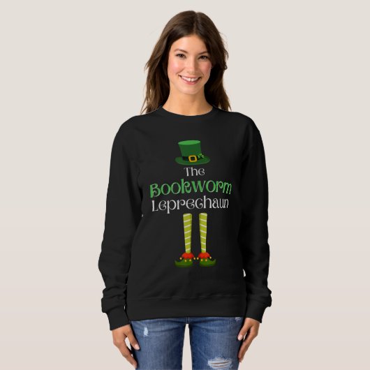 Sweatshirt Bookworm Leprechaun Matching Family Group St. Patr (Devant entier)