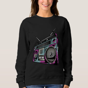 Sweatshirt Boom Box vintage Retro 80s Stéréo
