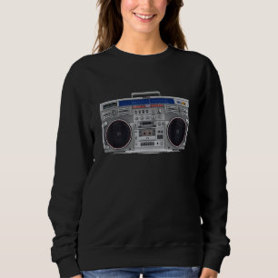 Sweatshirt Boombox 80s 90s Retro Music Hip hop Rap avec basse
