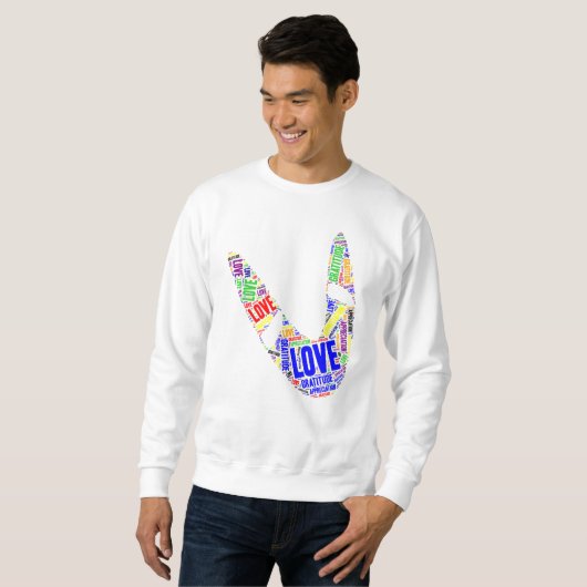 Sweatshirt Boomerang Basic Love Gratitude Appréciation (Devant entier)