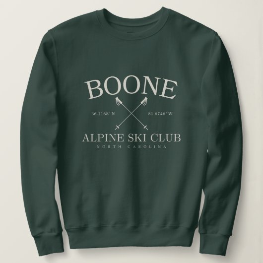 Sweatshirt Boone Alpine Ski Club Caroline du Nord (Design devant)