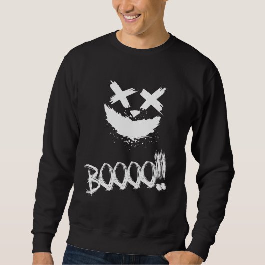 Sweatshirt BOOOO Scary Pumpkin Face Halloween (Devant)