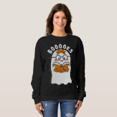 Sweatshirt Booooks Bibliothèque de lecture de fantôme mignon (Devant entier)