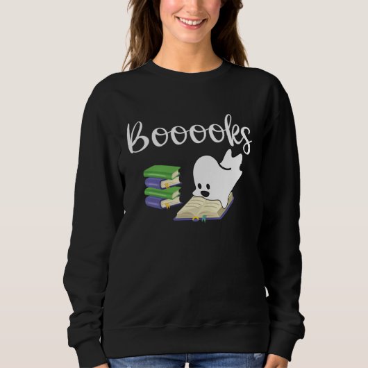 Sweatshirt Booooks Halloween Ghost Reader  Reading Boo Costum (Devant)