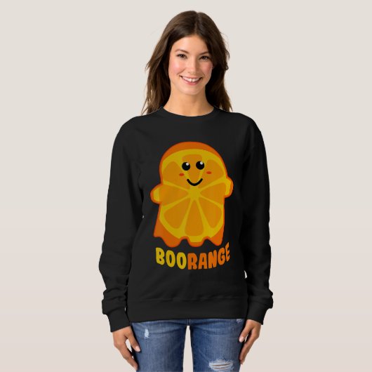 Sweatshirt Boorange Orange Ghost Funny Boo Nourriture Hallowe (Devant entier)