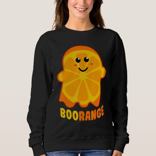 Sweatshirt Boorange Orange Ghost Funny Boo Nourriture Hallowe (Devant)