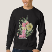 Sweatshirt Boot De Jardin Rempli De Printemps Et Fleur (Devant)