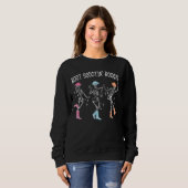 Sweatshirt Boot Scootin' Boogie Retro Western Skeleton Dancin (Devant entier)