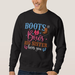 Sweatshirt Boots Bow Big Sister Loves You Gender Revevey Part