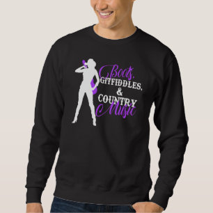 Sweatshirt Boots Gitfiddles Et Country Music Cowgirl