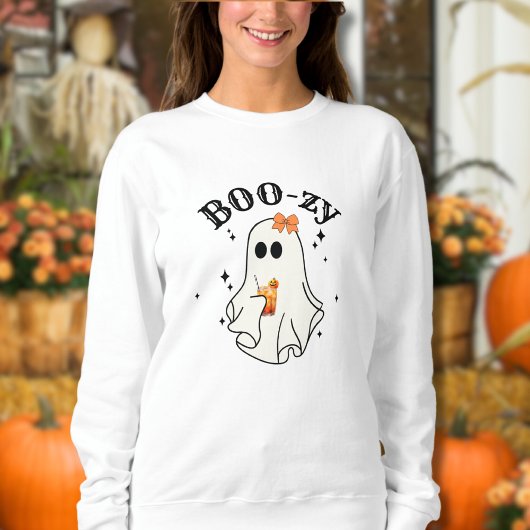 Sweatshirt Booze Et Booze Ghost Halloween