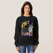 Sweatshirt Border Collie Cute Dog Halloween Witch Pumpkin (Devant entier)