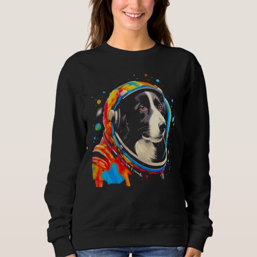 Sweatshirt Border Collie Dog Astronaut (Devant)