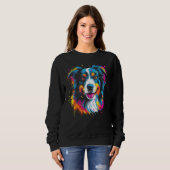 Sweatshirt Border Collie Dog Australian Shepherd Puppy Graffi (Devant entier)