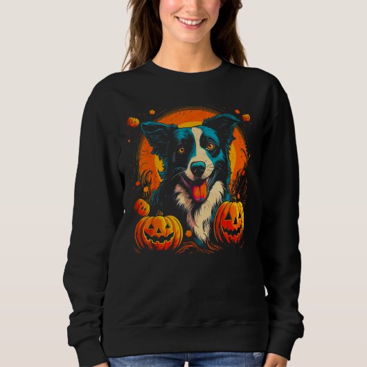 Sweatshirt Border Collie Dog Halloween Theme (Devant)