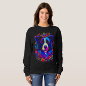 Sweatshirt Border Collie Dog Love Gratitude Flower (Devant entier)