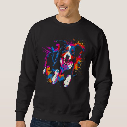 Sweatshirt Border Collie Dog Pop 1 (Devant)