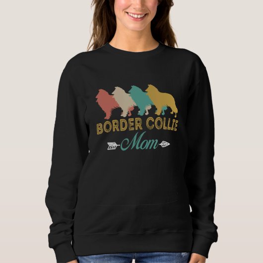 Sweatshirt Border Collie Dog Retro Border Collie Mom grandma (Devant)