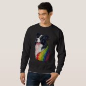Sweatshirt Border Collie Gay Pride Dog LGBT on Border Collie  (Devant entier)