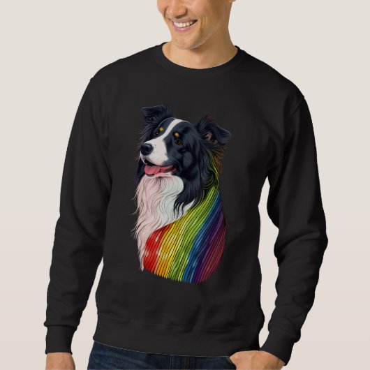 Sweatshirt Border Collie Gay Pride Dog LGBT on Border Collie  (Devant)