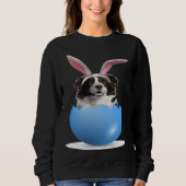 Sweatshirt Border Collie Herding Dog Easter Bunny Egg Hunting (Devant)