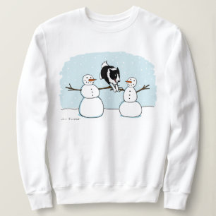 Sweatshirt Border Collie Vacances d'Hiver Chien avec Bonhomme