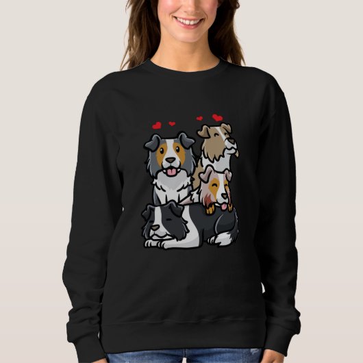 Sweatshirt Bordure Collie Chien (Devant)