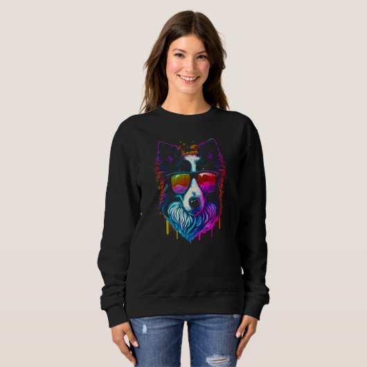 Sweatshirt Bordure Collie chien art Bordure Collie (Devant entier)