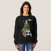 Sweatshirt Bordure Collie équitation Sloth Tortoise Chien (Devant entier)
