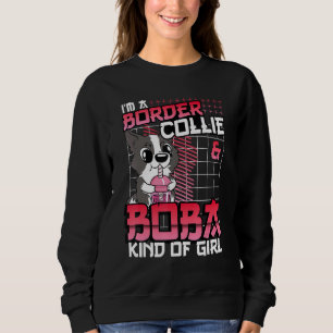 Sweatshirt Bordure Collie Et Boba Genre De Fille Cute Chibi B