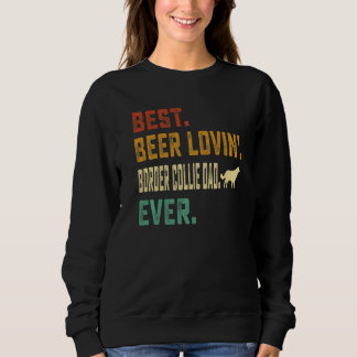 Sweatshirt Bordure Collie meilleure bière aimer frontière Col
