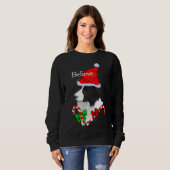 Sweatshirt Bordure Collie Noël Joyeux (Devant entier)