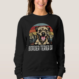 Sweatshirt Bordure vintage Terier Papa Retro Sunset Fête des