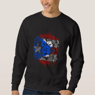 Sweatshirt Boricua Drapeau Tête de lion Lions Fierté de crâne