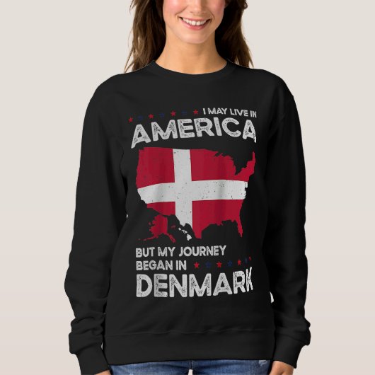 Sweatshirt Born Danish Denmark American USA Citizenship Ragla (Devant)