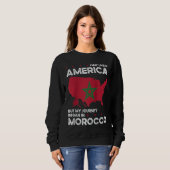 Sweatshirt Born Moroccan Morocco American USA Citizenship Rag (Devant entier)