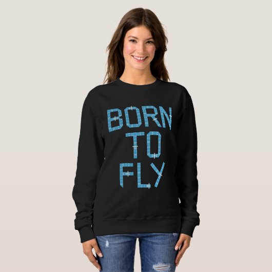 Sweatshirt Born To Fly Private Pilot Runway (Devant entier)