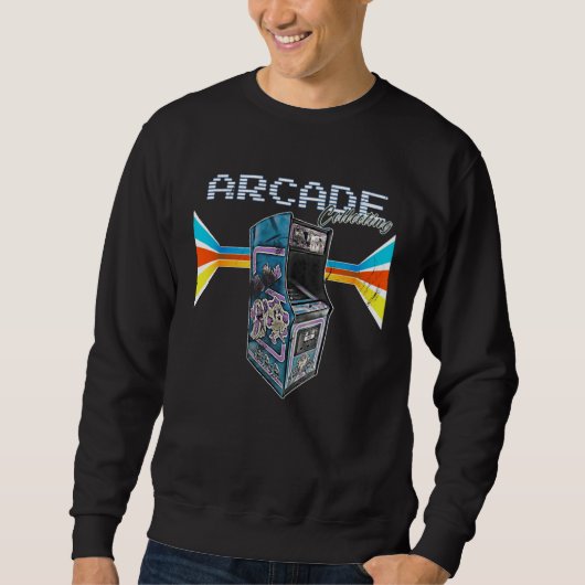Sweatshirt Borne d'arcade machine 1970 1980 1990 Jeu vidéo C (Devant)
