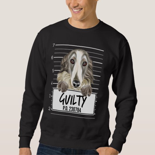 Sweatshirt Borzoï Photo D'identité Chien Coupable (Devant)