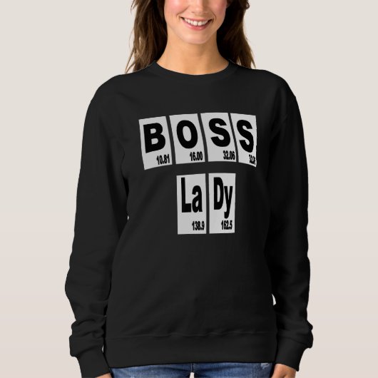 Sweatshirt Boss Lady Chimie Graphique périodique Lettre d'imp (Devant)