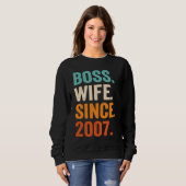 Sweatshirt Boss Wife Since 2007 16th wedding anniversary (Devant entier)