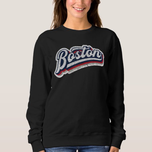 Sweatshirt Boston Baseball Throwback u2013 Classic Retro Vint (Devant)