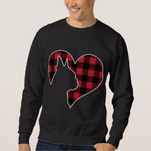 Sweatshirt Boston Bostie Terrier Dog Christmas Buffalo Plaid
