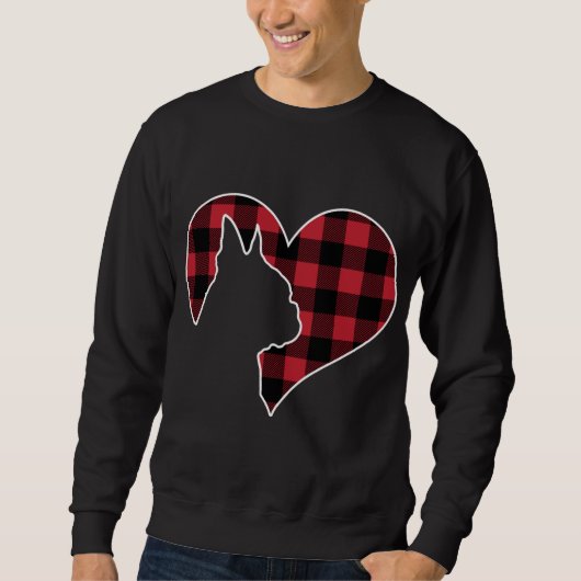 Sweatshirt Boston Bostie Terrier Dog Christmas Buffalo Plaid (Devant)