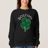 Sweatshirt Boston Lucky C St Patrick's Day Distress (Devant)