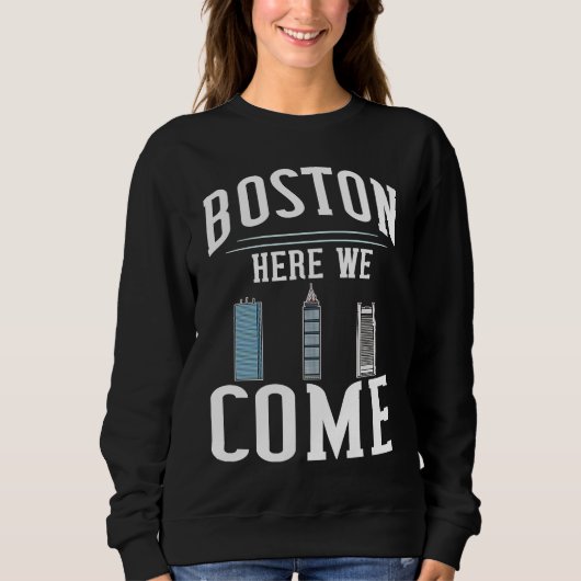 Sweatshirt Boston Massachusetts City Skyline Map Travel (Devant)