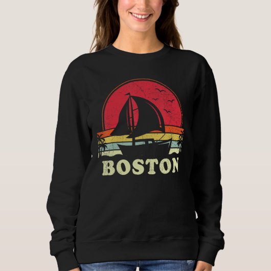 Sweatshirt Boston Massachusetts Sail Boat Boating Captain Sai (Devant)