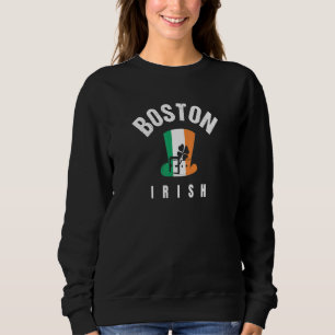 Sweatshirt Boston St patrick Green Saint Paddys Boston Lucky